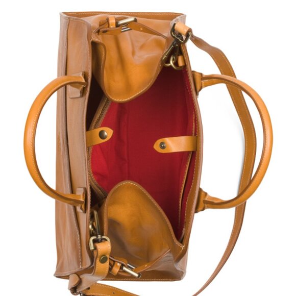 Viral CAVALCANTI Cuoio Burnished Italian Leather Satchel Crossbody Tote … - Picture 6 of 9